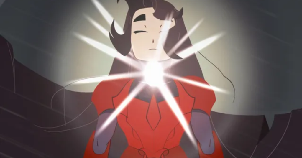 Featured image: At Fate’s End hand-drawn artwork showing protagonist Shan Hemlock, the Princess of Swords