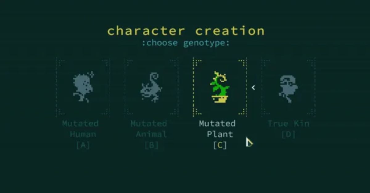 Caves of Qud: Diaspora expansion artwork showing a mutated tree character and new creatures in the roguelike’s marsh-moated ruins
