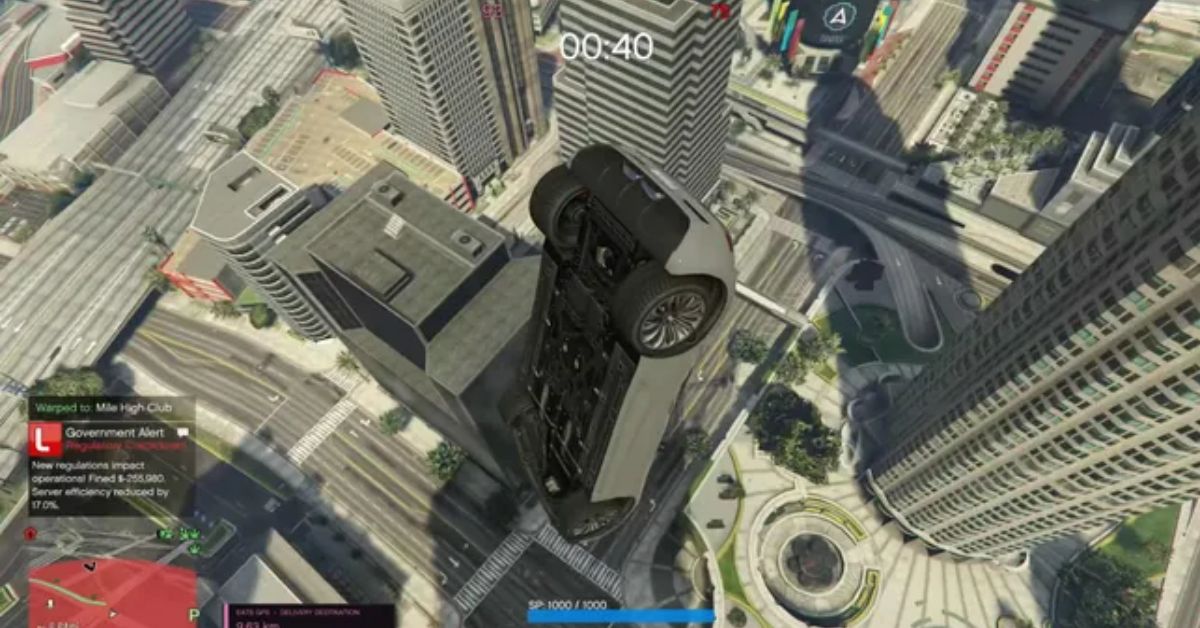GTA 5 Uber mod showing a rideshare driver on a Los Santos street